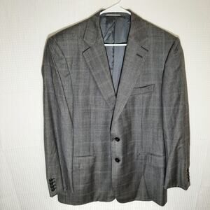 Ermenegildo Zegna 44L Blazer Super 100s Grey Wool Drop 7 Saks Swiss Made